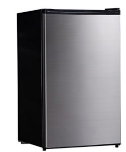 Midea WHS-160RSS1 Compact Single Reversible Door Refrigerator and Freezer, 4.4 Cubic Feet, Stain ...