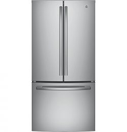 GE GNE25JSKSS 33″ Energy Star Qualified French-Door Refrigerator with 24.8 Cu. Ft. Capacit ...