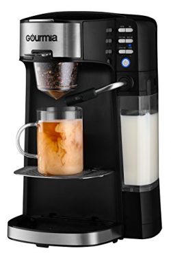 Gourmia GCM6000 6 In 1 Single Serve One Touch Coffee Bar W/ Built-In Milk Frother, Cappuccino, L ...