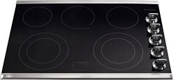 Frigidaire FGEC3067MS 30″ Smooth Top Electric Cooktop, Black, Stainless Trim