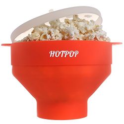 The Original HOTPOP Microwave Popcorn Popper, Silicone Popcorn Maker, Collapsible Bowl BPA Free  ...