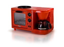 Elite Cuisine EBK-200R Maxi-Matic 3-in-1 Multifunction Breakfast Center, Red