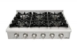 Thorkitchen Pro-Style Gas Rangetop with 6 Sealed Burners  36 – Inch, Stainless Steel HRT3618U