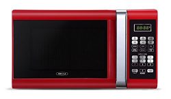 Bella 900-Watt Microwave Oven, 0.9 Cubic Feet, Red with Chrome