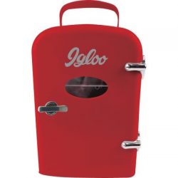 Igloo Mini Retro Beverage-Fridge,Red,Consumes Much Less Power Than Traditional Refrigerator,Stor ...