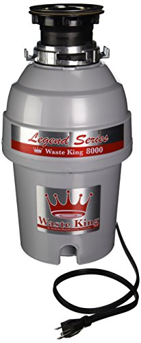 Waste King Legend Series 1 HP Continuous Feed Garbage Disposal with Power Cord – (L-8000)