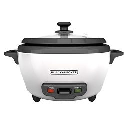 BLACK+DECKER RC506 6-Cup Cooked/3-Cup Uncooked Rice Cooker and Food Steamer, White
