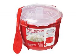 Sistema Microwave Cookware Rice Steamer, 87.2 Ounce/ 10.9 Cup, Red
