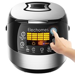 LED Touch Control Electric Rice Cooker – Elechomes CR502 10 Cups(Uncooked) Rice Cooker | 1 ...