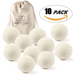 Premium Australian Wool Dryer Balls (10 Pack) (2.36 Inch) Reusable Organic Natural Fabric Soften ...