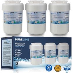 GE MWF Refrigerator Water Filter Smartwater Compatible Cartridge – By Pure Line (3 Pack)