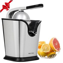 Electric Citrus Juicer Press | 160-Watt Stainless Steel Orange Juice Squeezer GS-405Y by Secura