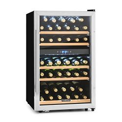 KLARSTEIN Vinamour 40D Wine Refrigerator • Beverage Cooler • 2 Cooling Zones • 4.8 Cubic Feet •  ...