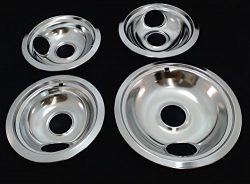 Range Top Drip Pans for Whirlpool, Sears, 3 of W10196406 & 1 of W10196405