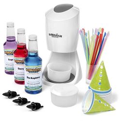 Shaved Ice Machine and Syrup Party Package | Includes S900 Shaved Ice Machine, 3 Ready-To-Use Pi ...