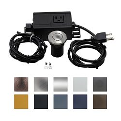 Sink Top Air Switch Kit, Garbage Disposal Part Built-Out Adapter Switch (SHORT BRUSHED CHROME BU ...