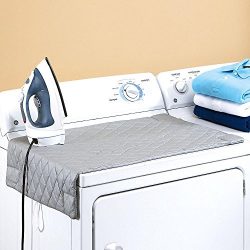 Houseables Ironing Blanket, Magnetic Mat Laundry Pad, 48x85cm, Gray, Quilted, Washer Dryer Heat  ...