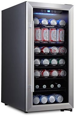 Phiestina PH-CBR100 106 Can Beverage Cooler Stainless Steel Door with Handle