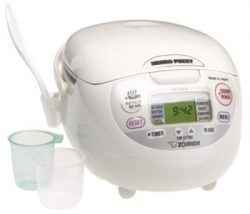 Zojirushi NS-ZCC18 10-Cup Neuro Fuzzy Rice Cooker, 1.8-Liters, Premium White