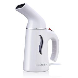 PureSteam Portable Fabric Steamer (White) – Powerful, Fast-Heating, Garment Steamer with E ...