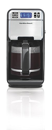 Hamilton Beach 46205 12-Cup Programmable Coffee Maker, Stainless Steel/Black