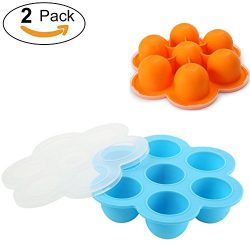 Kaqkiasiog 2PCS Large & Small Silicone Pressure Cooker Egg Bites Molds with Lid Fits 5 6 8 q ...