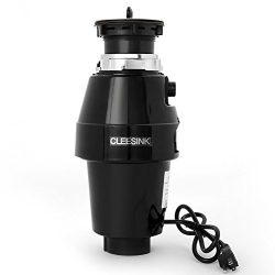 Cleesink 1/2 HP Food Waste Disposal, Kitchen Continuous Feed Garbage Disposal, 0.5 Horsepower, D ...