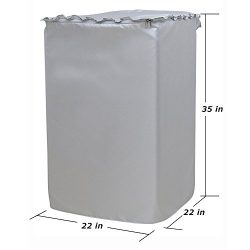 [Mr.You]Thickness Lift Waterproof Washing Machine Cover For Top-Load Washer Silver Coated fabric ...