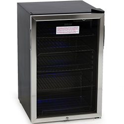 DELLA 048-GM-48197 Beverage Center Cool Built-In Cooler Mini Refrigerator w/ Lock- Black/Stainle ...