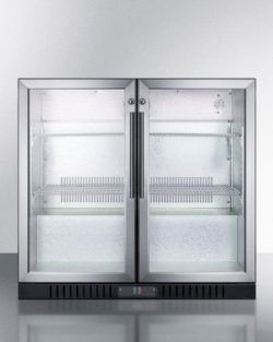 Summit SCR7012D French Door Beverage Refrigerator, Glass/Black