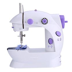 Mini Household Electric Sewing Machine with 2 Speed Adjustment -Purple
