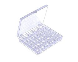 1Box(25PCS) Transparent Plastic Sewing Machine Iron Bobbins Thread Spools with Storage Box