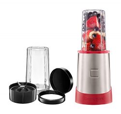 Chefman Ultimate Personal Smoothie Blender, Single Serve, Stainless Steel Blending Blade, 2 Trav ...