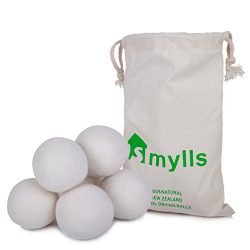 SMYLLS Wool Dryer Balls, Organic Reusable Natural Fabric Softener ,Set of 6