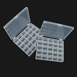 UltimaFio(TM) 2Pcs Clear 24 Grids Sewing Machine Empty Bobbins Storage Case Spools Organizer Nee ...