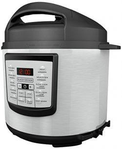 BLACK+DECKER 6 quart 11-in-1 Cooking Pot, Stainless Steel, Pressure Cooker, Slow Cooker, Multi-C ...