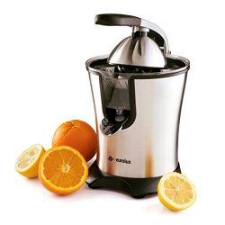 Eurolux Electric Citrus Juicer Stainless Steel 160 Watts Of Power Soft Grip Handle And Cone Lid  ...