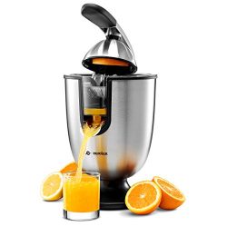 Eurolux ELCJ-1700 Electric Citrus Juicer Stainless Steel 160 Watts Of Power Soft Grip Handle And ...