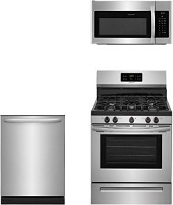 Frigidaire 3-Piece Stainless Steel Kitchen Package with FFGF3054TS 30″ Freestanding Gas Ra ...