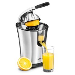 Gourmia EPJ100 Electric Citrus Juicer Stainless Steel 10 QT 160 Watts Rubber Handle And Cone Lid ...