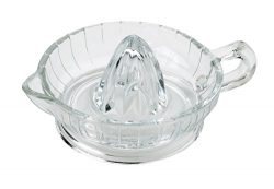 HIC Citrus Juicer Reamer with Handle and Pour Spout, Heavyweight Glass