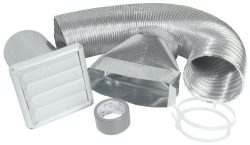 Imperial Manufacturing VT0170 6-Inch Louvered/Semi-Ridgid Aluminum Range Hood Wall Vent Kit, White