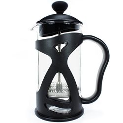 KONA French Press Small Single Serve Coffee and Tea Maker, Black 12 Ounce