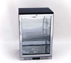 24″ Stainless Steel and Glass Door Back Bar Beverage Cooler, Counter Height