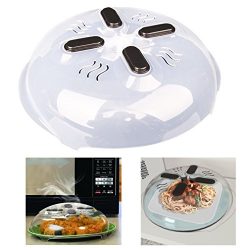 Hover Cover Magnetic Microwave Splatter Guard Lid With Steam Vent