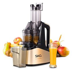 SKG Slow Masticating Juicer Extractor with Wide Chute (240W AC Motor, 43 RPMs, 3″ Big Mout ...