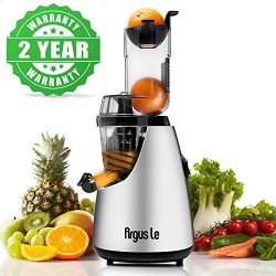 Argus Le Cold Press Juicer, 3″ Big Mouth Whole Slow Masticating Juicer, Easy Cleaning Slow ...