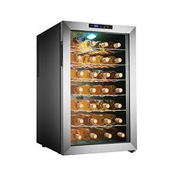 Electro Boss | 28 Bottle Thermoelectic Wine Cooler | Stainless Steel | Beverage Refrigerator