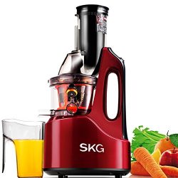 SKG Wide Chute Anti-Oxidation Slow Masticating Juicer (240W AC Motor, 60 RPMs, 3″ Large Mo ...