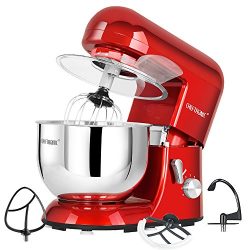 CHEFTRONIC Stand Mixer tilt-head 650W/120V Electric kitchen Mixer with 5.5QT Stainless Bowl, Wir ...